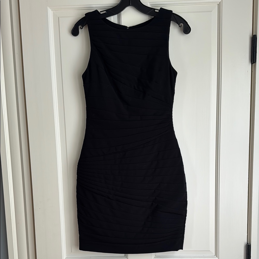 Tracy Reese Black Sheath Mini Dress Bateau Neckline